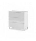 FOCOM - Commode 3 tiroirs L80 cm - Blanc brillant