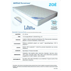 Matelas ZOE 140X190 - PASSION LITERIE